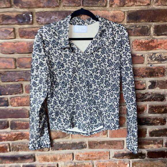 Equestrian Designs Vintage Lace Print Jacket & Pants Set Women's Size Medium - Picture 2 of 13